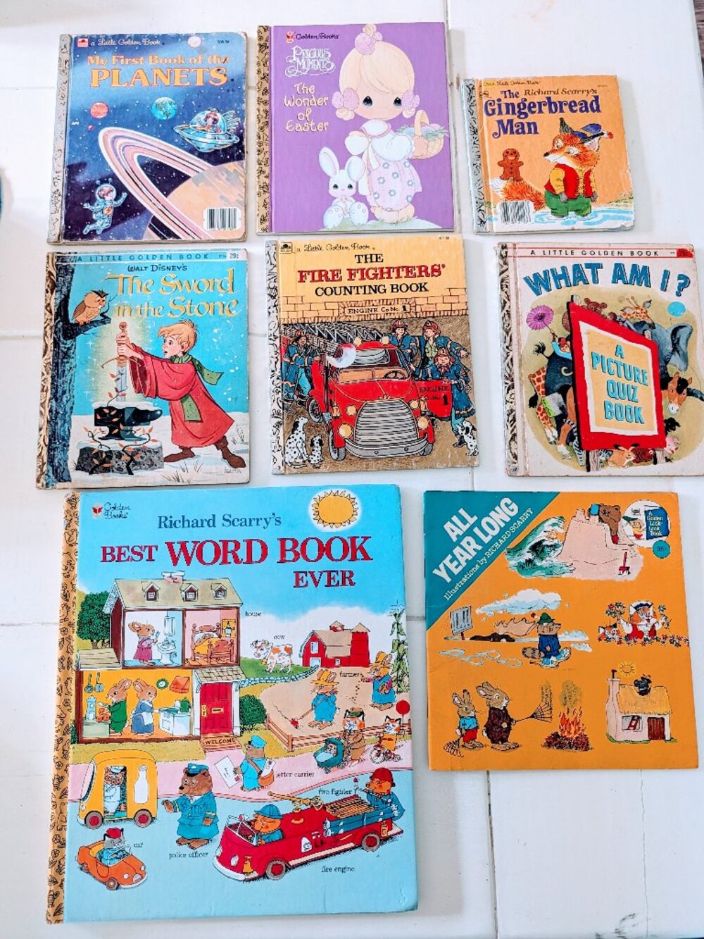 Mixed VTG Lot of 8 Little Golden Books 1st Ed Richard Scarry Disney 1949-2000